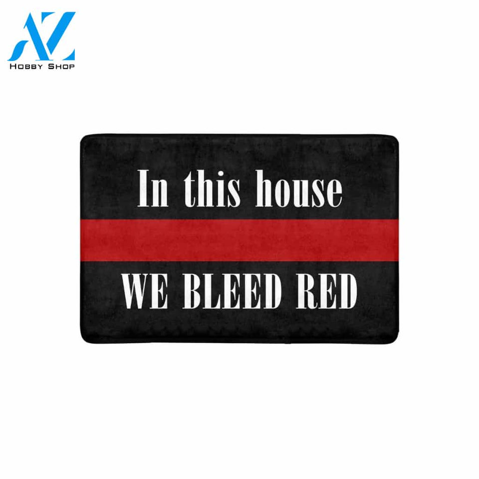 IN THIS HOUSE WE BLEED RED Doormat 23.6" x 15.7" | Welcome Mat | House Warming Gift