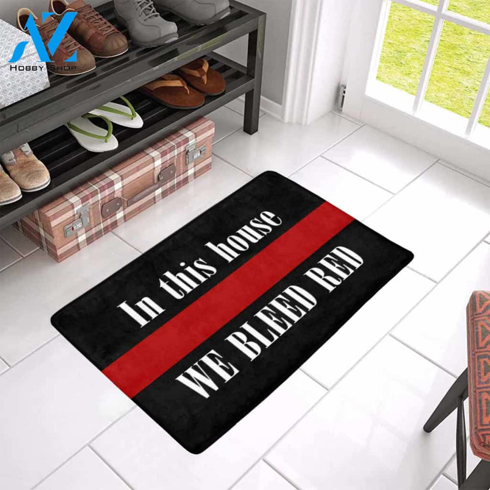 IN THIS HOUSE WE BLEED RED Doormat 23.6" x 15.7" | Welcome Mat | House Warming Gift