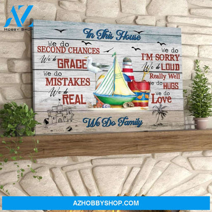 In This House We Do Family Beach House Decor Horizontal Canvas - Gift for family
