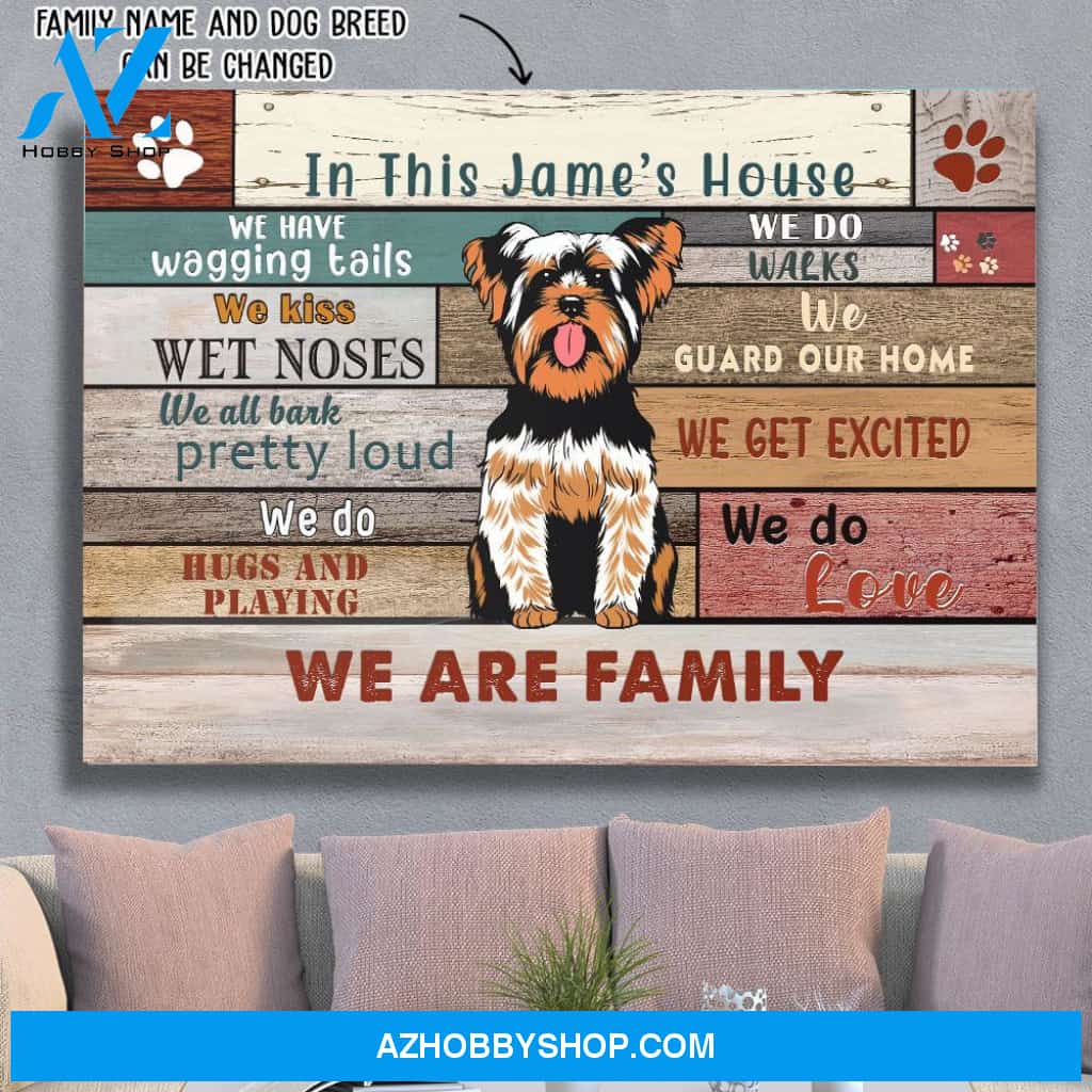 In This House We Have Wagging Tails - Personalized Custom Matte Canvas