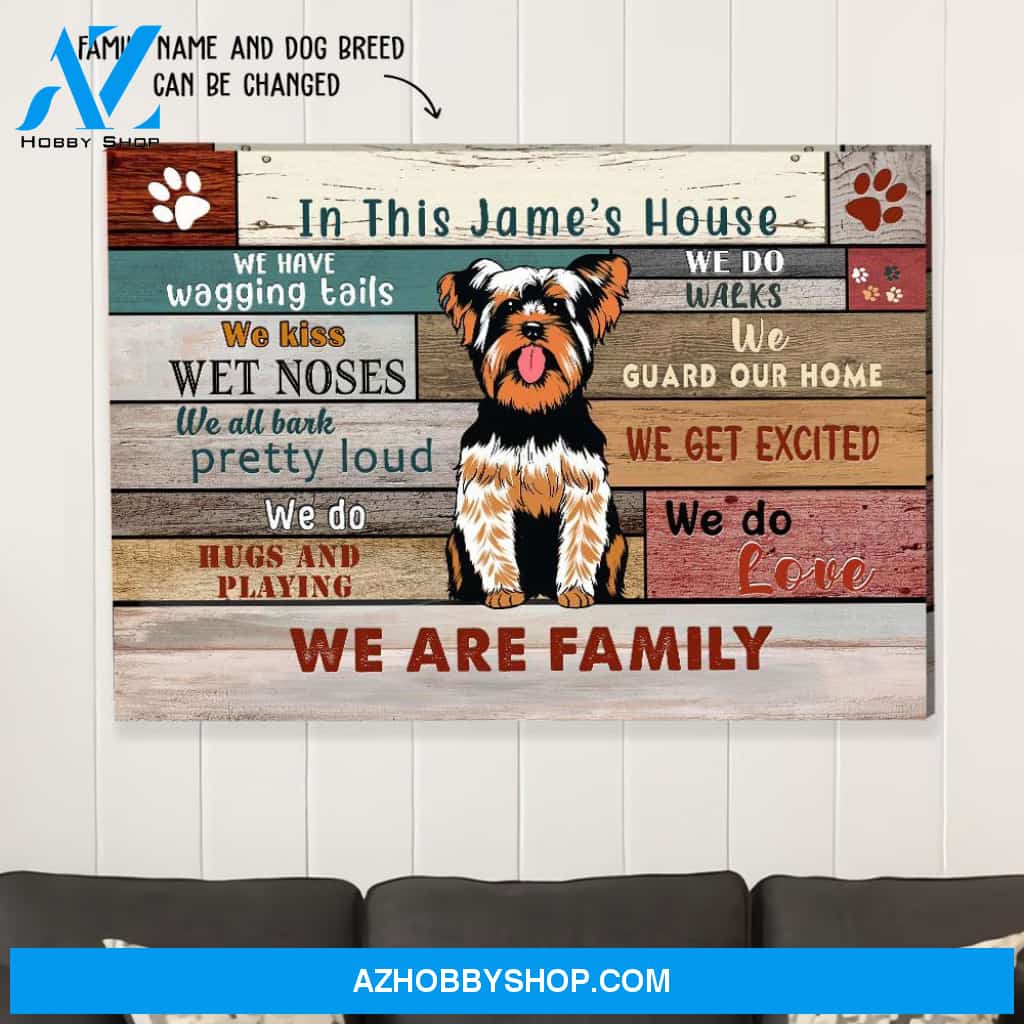 In This House We Have Wagging Tails - Personalized Custom Matte Canvas