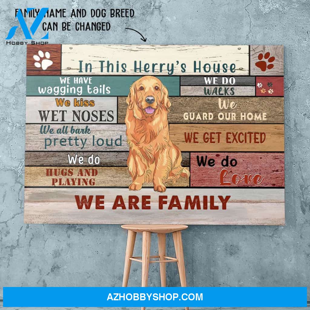 In This House We Have Wagging Tails - Personalized Custom Matte Canvas