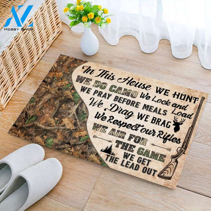 In This House We Hunt We Do Camo Doormat Welcome Mat Housewarming Gift Home Decor Farmhouse Funny Doormat Gift For Hunting Lovers