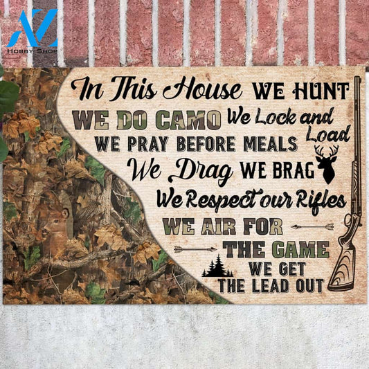 In This House We Hunt We Do Camo Doormat Welcome Mat Housewarming Gift Home Decor Farmhouse Funny Doormat Gift For Hunting Lovers