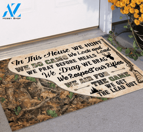 In This House We Hunt Funny Doormat Gift For Hunting Lovers Birthday Gift Home Decor Warm House Gift Welcome Mat