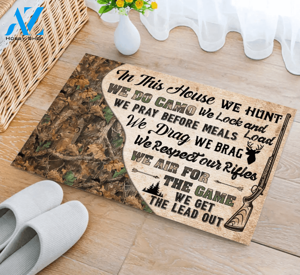 In This House We Hunt Funny Doormat Gift For Hunting Lovers Birthday Gift Home Decor Warm House Gift Welcome Mat