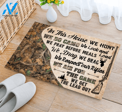 In This House We Hunt Funny Doormat Gift For Hunting Lovers Birthday Gift Home Decor Warm House Gift Welcome Mat