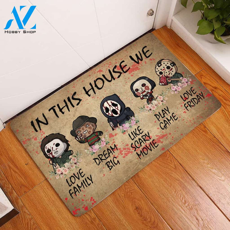In This House We Love Family Doormat | Welcome Mat | House Warming Gift | Christmas Gift Decor