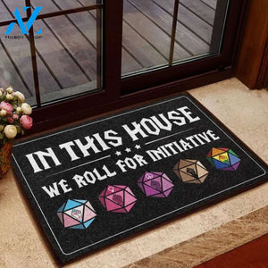 In this house we roll for initiative D&D Doormat | Welcome Mat | House Warming Gift