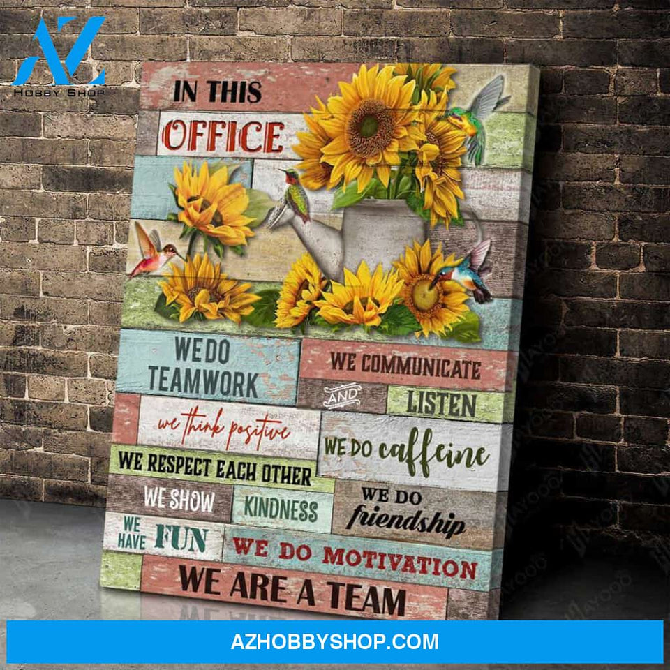 In this office Hummingbird Canvas Wall Art