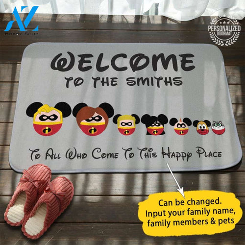 Incredibles Happy Personalized Doormat