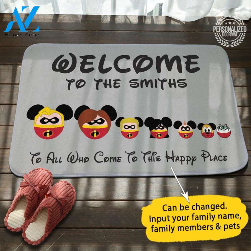 Incredibles Happy Personalized Doormat