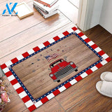 Independence Day A Red Truck With American Flag Doormat Welcome Mat House Warming Gift Home Decor Funny Doormat Gift Idea