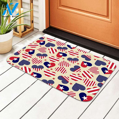 Independence Day Decoration Door Mat Home Indoor and Outdoor Doormat Warm House Gift Welcome Mat Gift for Friend Family