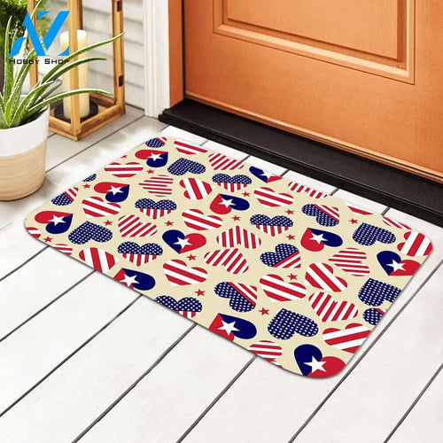 Independence Day Decoration Door Mat Home Indoor and Outdoor Doormat Warm House Gift Welcome Mat Gift for Friend Family