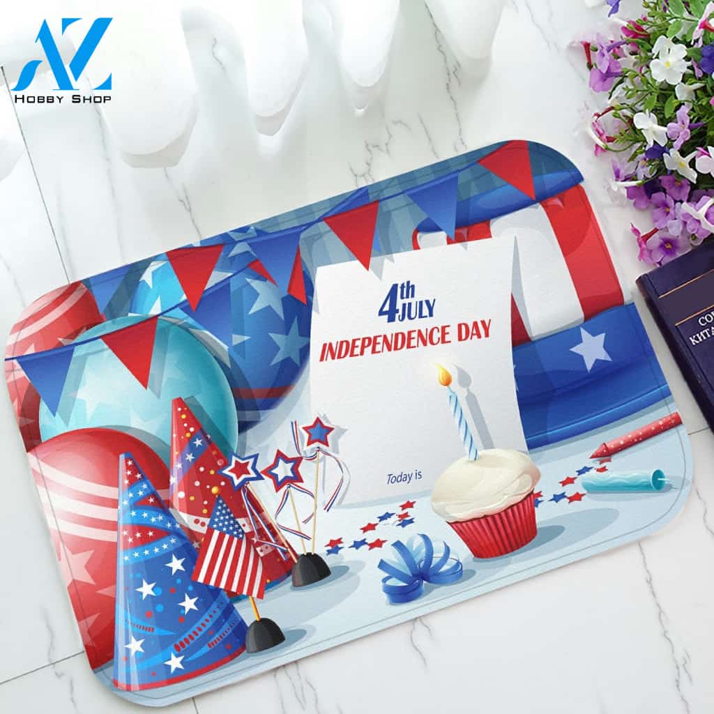 Independence Day July 4th Doormat Home Welcome Mat House Warming Gift Home Decor Funny Doormat Gift Idea