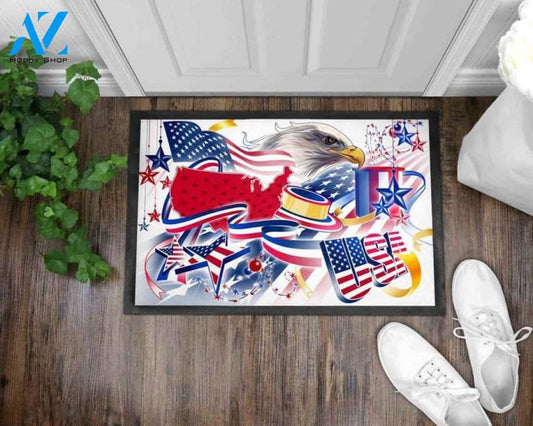 Independence Eagle Front Door Mat Independence Day Front Door Outdoor Decor Doormat Welcome Mat House Warming Gift Home Decor Funny Doormat Gift Idea