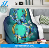 Infinity Butterflies Micro Fleece Blanket Home Decor Bedding Couch Sofa Soft And Comfy Cozy Gift For Butterfly Lover, Gift For Friend Family, Birthday Gift