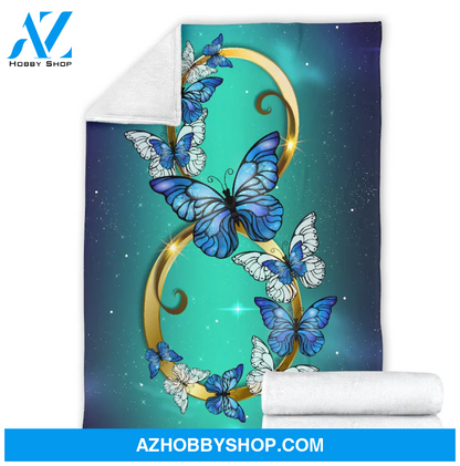 Infinity Butterflies Micro Fleece Blanket Home Decor Bedding Couch Sofa Soft And Comfy Cozy Gift For Butterfly Lover, Gift For Friend Family, Birthday Gift