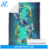 Infinity Butterflies Micro Fleece Blanket Home Decor Bedding Couch Sofa Soft And Comfy Cozy Gift For Butterfly Lover, Gift For Friend Family, Birthday Gift
