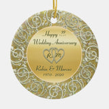 Insert Years Wedding Anniversary Ceramic Ornament