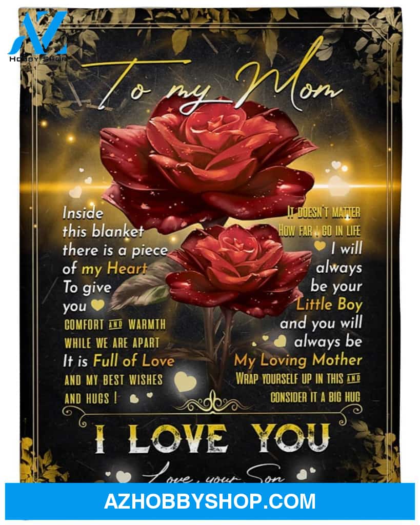 Inside This Fleece Blanket There Is A Piece Of My Heart, Blanket, Mother’s Day Gift From Son To Mom, Meaningful Mother’s Day Gift, Home Decor Bedding Couch Sofa Soft and Comfy Cozy