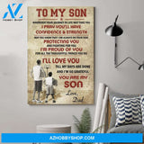 Inspirational Basketball Poster - Dad Son - Wherever Your Journey