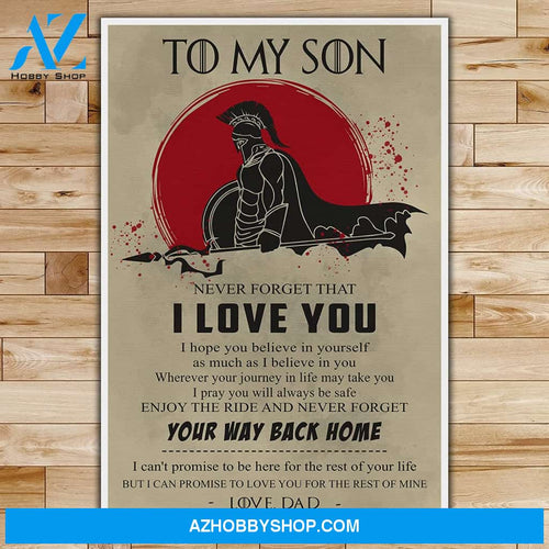 Inspirational Dad To Son - Spartan - Warrior Poster Posters
