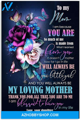 Inspirational Daughter To Mom Vertical Poster New Mom Gift From Son 