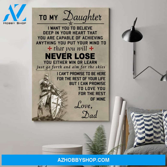 Inspirational Knight Templar Poster - To My Daughterposters