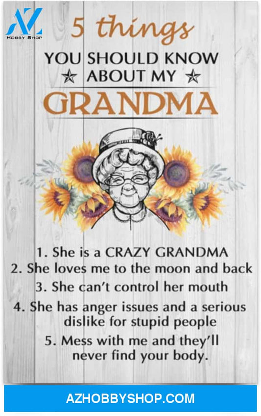 Inspirational Paper Poster To My Grandma Gifts For Grandmother 
