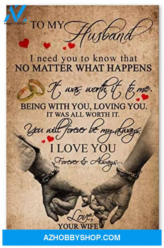 Inspirational To My Husband Gifts For Husband On Wedding Day Posters