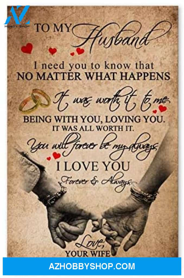 Inspirational To My Husband Gifts For Husband On Wedding Day Posters