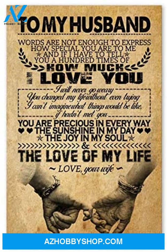 Inspirational To My Husband Great Husband Gift Ideas Posters