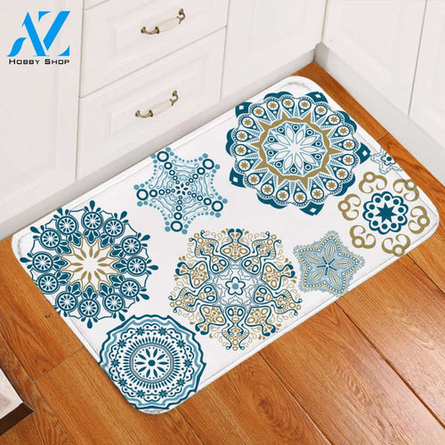 Intricate Flower Designs Door Mat