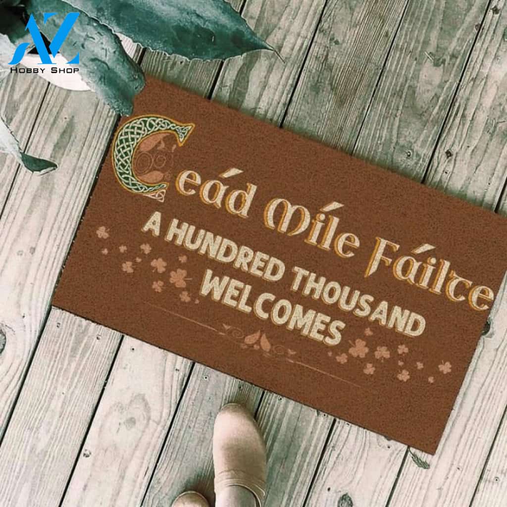 Irish Cead Mile Failte A Hundred Thousand Welcomes Doormat | Welcome Mat | House Warming Gift