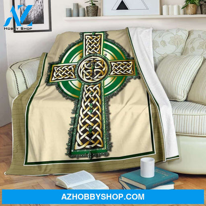 Irish Celtic Cross Flecee Fleece Blanket