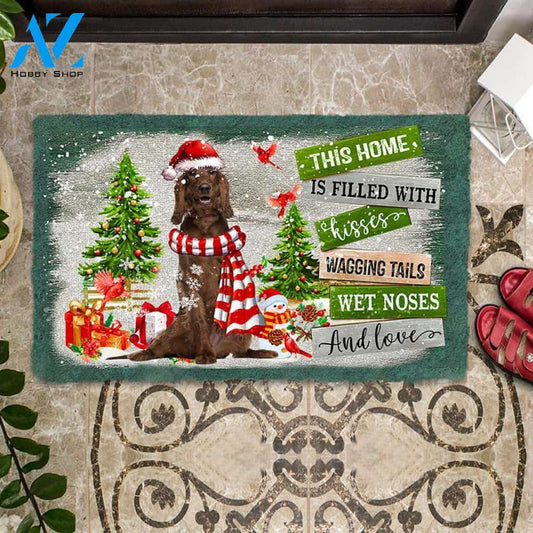 Irish Setter This Home Is Filled With Kisses Christmas Dog Doormat