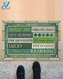 Irish Welcome Bless Four Leaf Clover Doormat Gift For St Patrick's Day Birthday Gift Home Decor Warm House Gift Welcome Mat