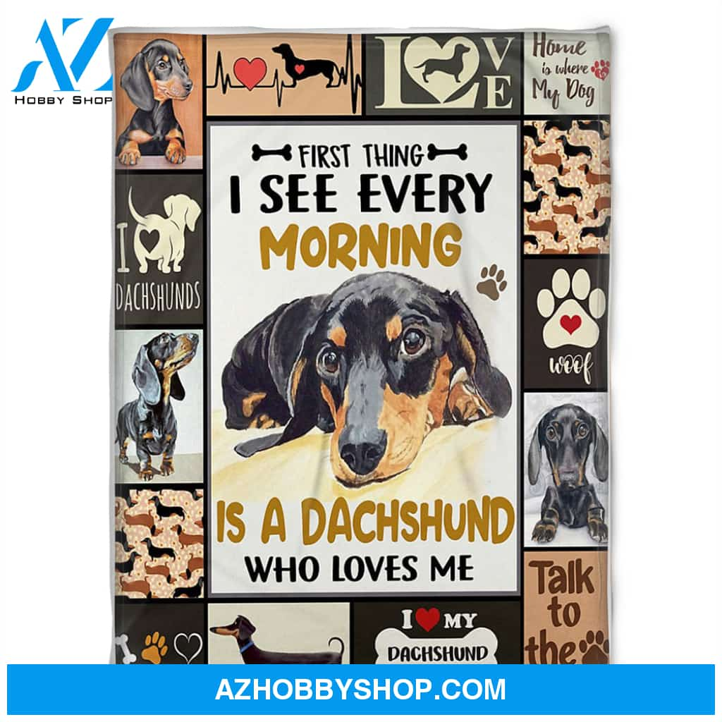 Is A Dachshund Who Loves Me, I Love My Dachshund. Gift For Dog Lover Family Home Decor Bedding Couch Sofa Soft and Comfy Cozy