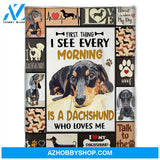 Is A Dachshund Who Loves Me, I Love My Dachshund. Gift For Dog Lover Family Home Decor Bedding Couch Sofa Soft and Comfy Cozy