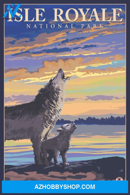 Isle Royale National Park Michigan Wolf And Cub 