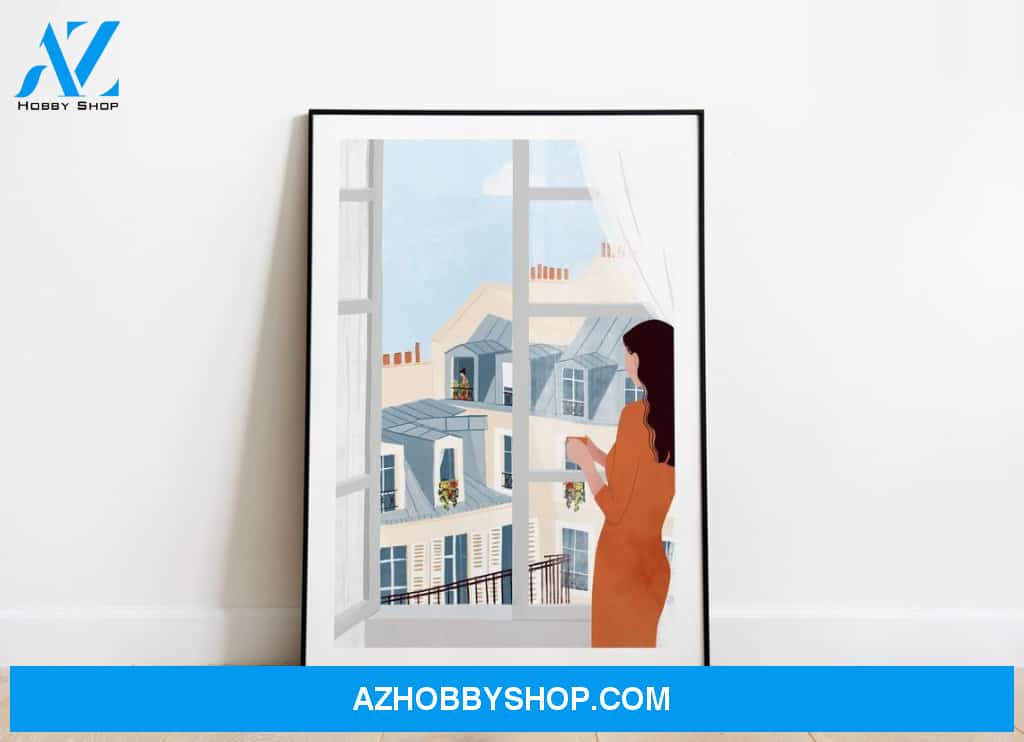 Isolation days, view, paris rooftops, paris Canvas And Poster, Wall Decor Visual Art