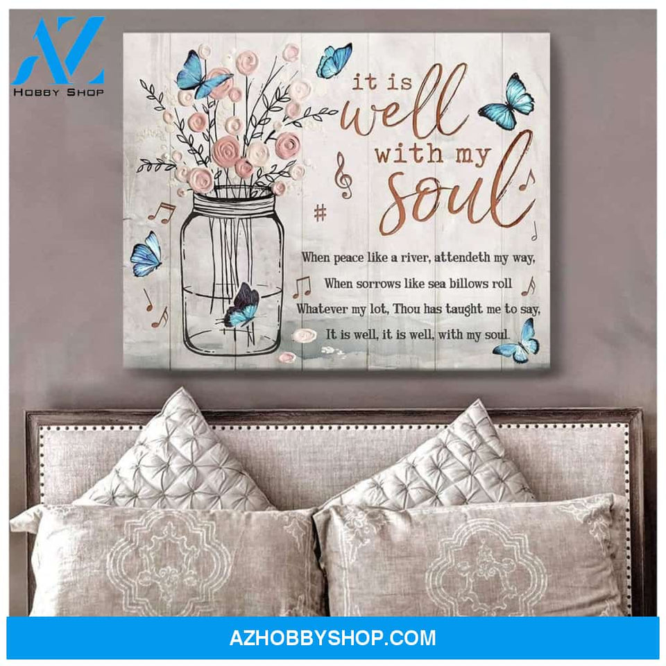 Zalooo It Is Well Butterfly Wall Art Canvas