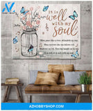 Zalooo It Is Well Butterfly Wall Art Canvas