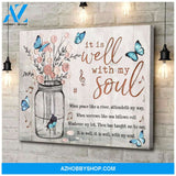 Zalooo It Is Well Butterfly Wall Art Canvas