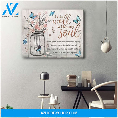 Zalooo It Is Well Butterfly Wall Art Canvas