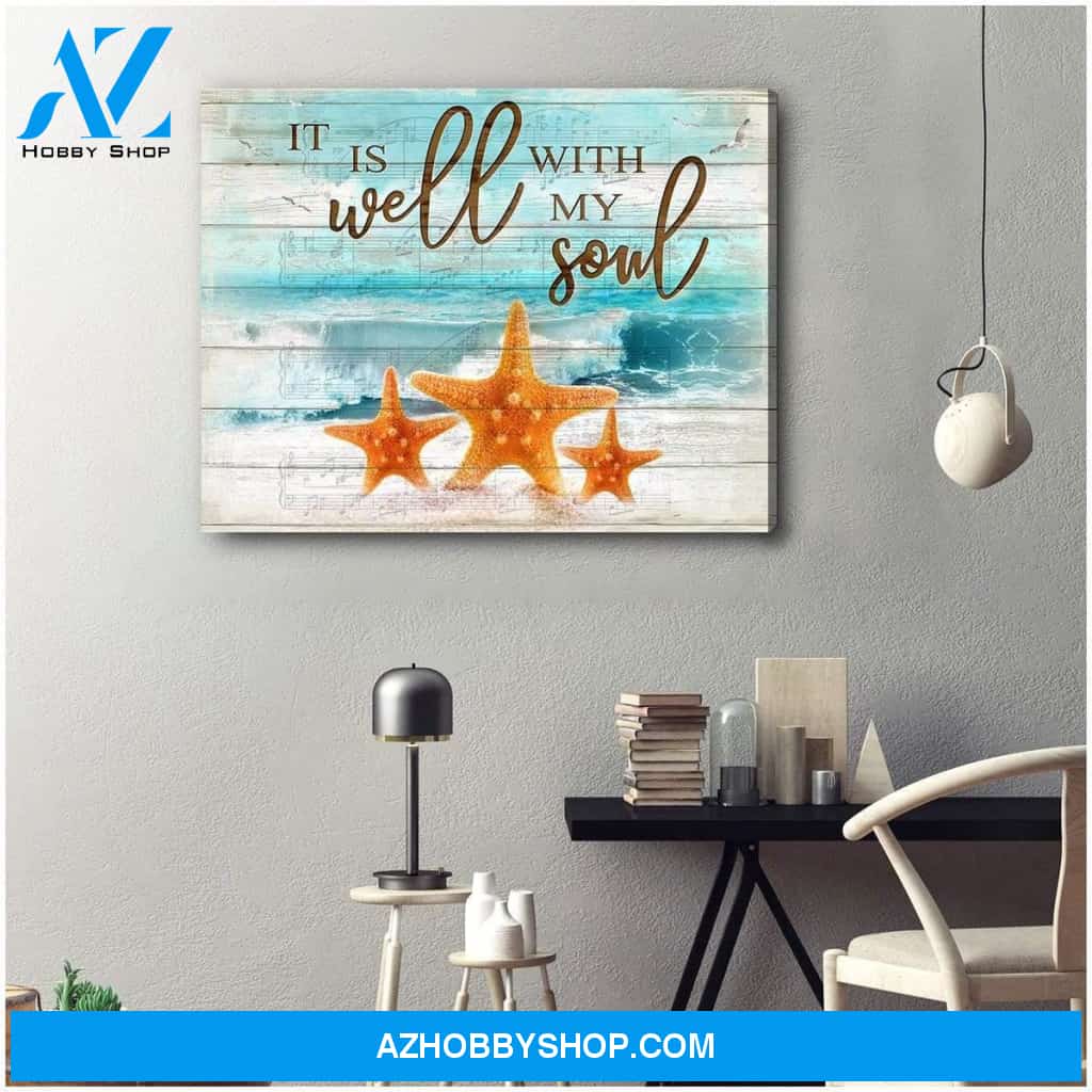 It Is Well With My Soul Beach Wall Art Canvas