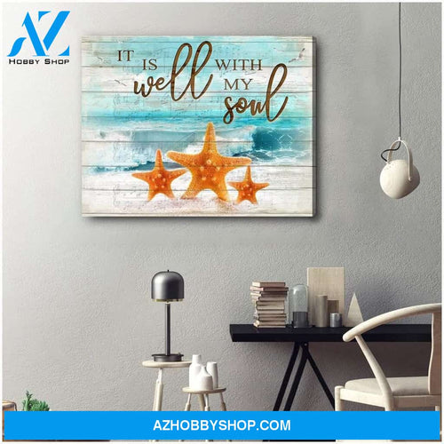 It Is Well With My Soul Beach Wall Art Canvas