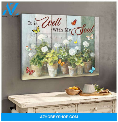It is well with my soul Butterfly Canvas Wall Art, Wall Decor Visual Art